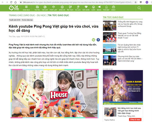 Bài PR đăng báo eve.vn và 24h cho kênh Youtube giáo dục trẻ